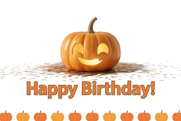 Naklejka premium Joyful Jack-o'-lantern Grinning Brightly with 