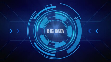 Abstract neon glowing technology of" BIG DATA, for High-Speed Mobile Connectivity, Holographic Display, Financial Data Visualization, Digital Symbol in Futuristic Interface - Powered by Adobe