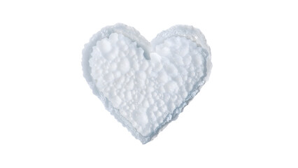 Fototapeta premium White geode heart shaped crystal textured mineral decor isolated on clean background for modern wellness and healing concepts