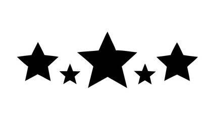 Fototapeta premium Black star rating vector graphic with five stars for review and feedback illustration design element