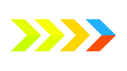 Arrow direction color gradient right forward movement progress next step navigation sign symbol illustration