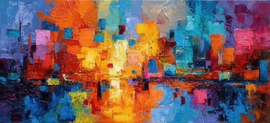 Obraz premium Abstract cityscape, vibrant colors