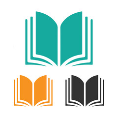 Open Book Icons, Education and Knowledge Vector Symbol
