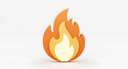3d best selling stylized flame icon isolated on white background