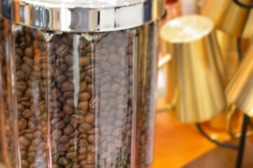 Coffee beans showing various stages of roasting from raw