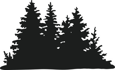 Pine Tree Forest Silhouette – Nature and Wilderness Vector Illustration