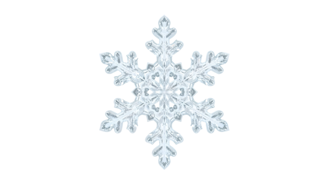 Transparent crystal snowflake isolated on the transparent background for winter holiday and christmas seasonal decor, festive celebration and frozen weather themes - Powered by Adobe