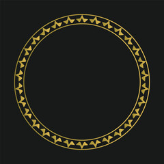 Gold frame with a pattern, Golden circle frame