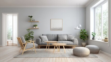 Scandinavian Living Room Design with Light Toned Background