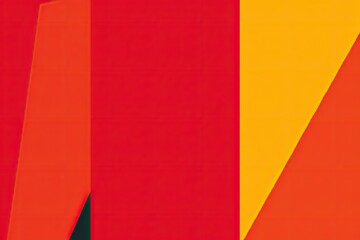 Fototapeta premium Abstract composition of vibrant red and yellow geometric shapes