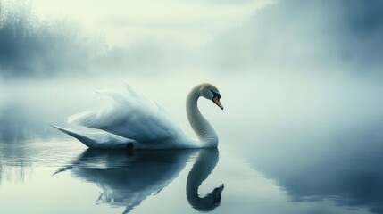 Fototapeta premium Swans are a type of animal that has a high level of curiosity.