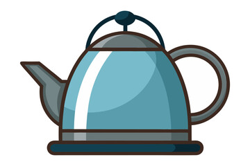 Obraz premium Kettle illustration: A stylized, vibrant depiction of a classic tea kettle, rendered with a clean, modern aesthetic. The design focuses on simplicity, shape, and form.