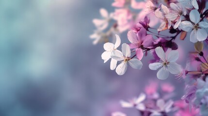 Soft Spring Floral Background with Gentle Blurred Colors and Detail