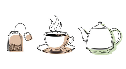 Fototapeta premium Tea Time Illustration.