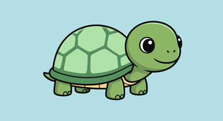 Obraz premium Adorable Cartoon Turtle Illustration.