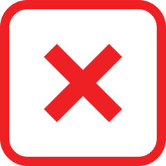 Obraz premium Red cross check mark rejection and no voting symbol Victore