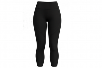Black athletic leggings mockup featuring sporty design, transparent background enabling seamless customization for fitness apparel branding and marketing