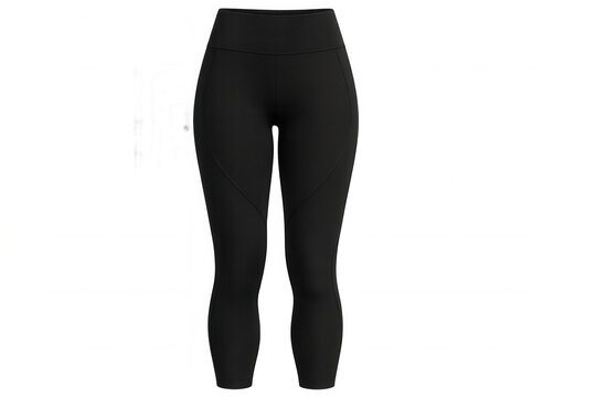 Black athletic leggings mockup featuring sporty design, transparent background enabling seamless customization for fitness apparel branding and marketing