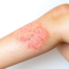 Eczema Flare-Up on Skin Showing Inflammation and Redness for Medical Use