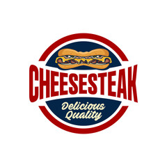 Fastfood Foodtruck Cheesesteak Beef Sandwich Junkfood Restaurant Street Food Logo Template Vector
