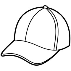 Clean Line Art Baseball Cap Vector