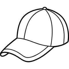 Clean Line Art Baseball Cap Vector