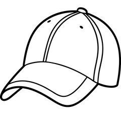Clean Line Art Baseball Cap Vector