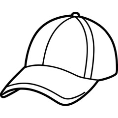 Clean Line Art Baseball Cap Vector