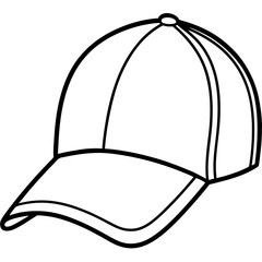 Clean Line Art Baseball Cap Vector