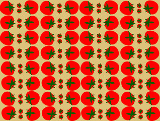 seamless pattern with tomates hand-drawn vector svg background