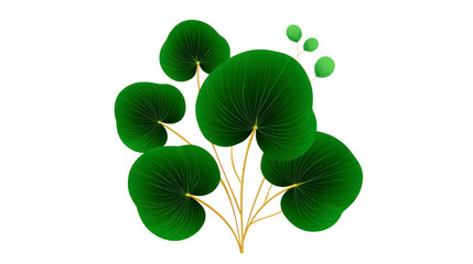Vibrant illustration of lush green leaves with unique round shape, showcasing natural and fresh aesthetic. Perfect for nature themed designs or backgrounds