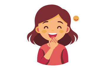 Joyful Revelation: A youthful character is radiating joy through her captivating smile, showcasing genuine delight and lightheartedness.