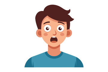 Astonished Illustration: This cartoon depiction conveys shock and disbelief through a surprised facial expression and open mouth, perfect for illustrating unexpected moments.
