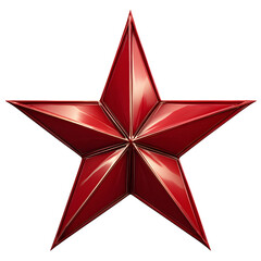 Obraz premium Stunning glossy red star with gold trim, perfect for awards, achievements, and celebrating success with a dynamic feel