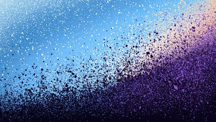 Obraz premium Abstract splatter art, vibrant gradient from light blue to dark purple