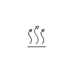 Arrows warm from floor icon flat vector design.