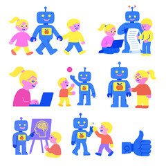 Ai & Technology Learning for Kids — Vector Set
