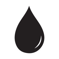 Black water drop icon for design and decoration.