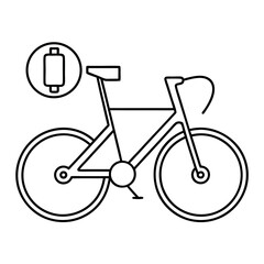 Modern electric bicycle with a visible charging port presented as a clean vector illustration for digital and print use