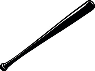 Naklejka premium Minimalist silhouette of a baseball bat