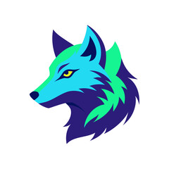 Colorful wolf head design