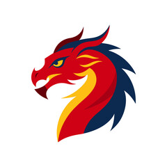 Red dragon head illustration