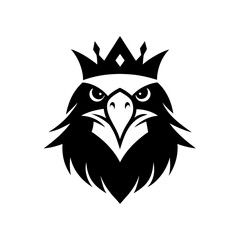 Crowned eagle bird logo art