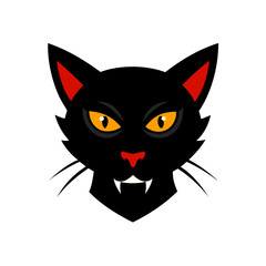 Obraz premium Halloween black cat face