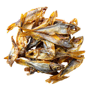Dried Fish Heap Golden Brown Snack Food