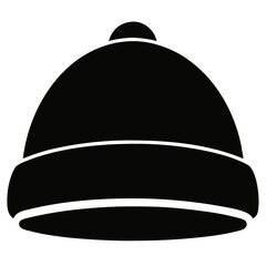 Minimalist Beanie Hat Silhouette Vector