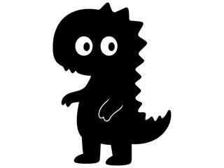 Obraz premium Dinosaur costume with spooky eyes silhouette vector art with white background