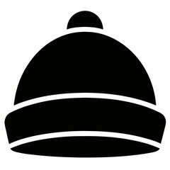 Minimalist Beanie Hat Silhouette Vector