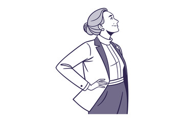 Optimistic Woman Silhouette: A portrait of a woman looking upward, emanating confidence and determination, a beacon of ambition and forward thinking.