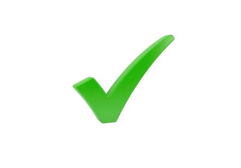 Green Check Mark Symbol Isolated on White Background